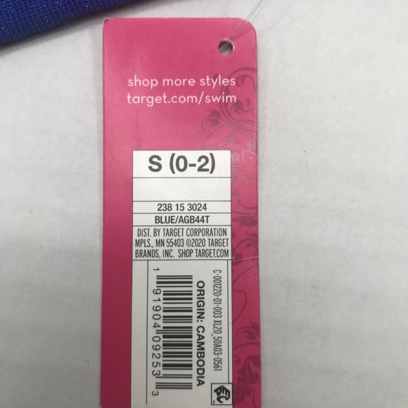 Xhilaration Junior's Size Small 0-2 Metallic Thread Bralette Bikini Top Blue New - Picture 4 of 14